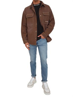 Camicia overshirt Palm Angels marrone con tasche in UOMO