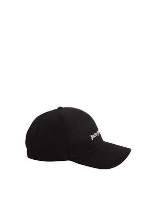 Berretto Palm Angels in cotone nero logo ricamato in UOMO