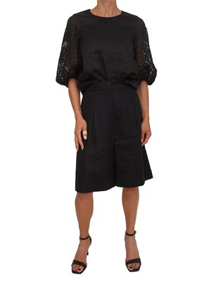 Bermuda neri MSTCARAVAN Max Mara Studio in puro lino in DONNA