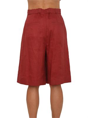 Bermuda rossi MSTCARAVAN Max Mara Studio in puro lino in DONNA