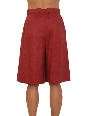 Bermuda rossi MSTCARAVAN Max Mara Studio in puro lino in DONNA