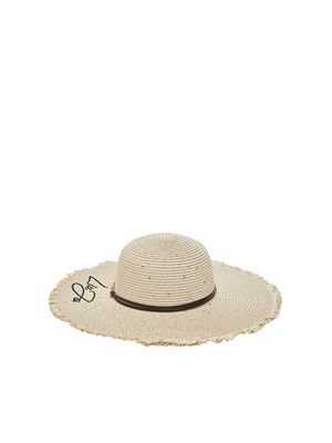 Cappello Liu Jo a tesa larga beige con paillettes in DONNA