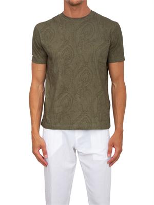 T-shirt Etro uomo fantasia Paisley verde in UOMO