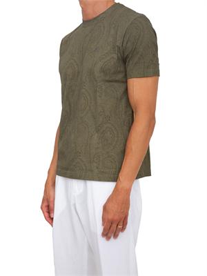 T-shirt Etro uomo fantasia Paisley verde in UOMO
