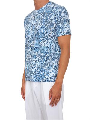 T-shirt Etro uomo fantasia Paisley azzurra in UOMO