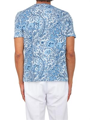 T-shirt Etro uomo fantasia Paisley azzurra in UOMO