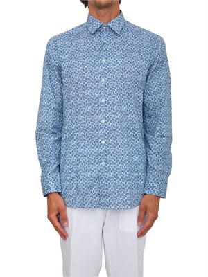 Camicia Etro uomo in cotone fantasia azzurra in UOMO