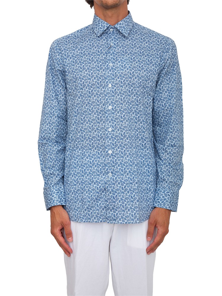 Camicia Etro uomo in cotone fantasia azzurra