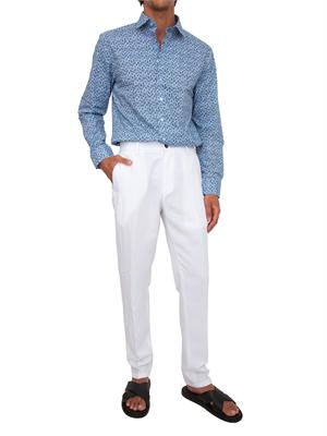 Camicia Etro uomo in cotone fantasia azzurra in UOMO