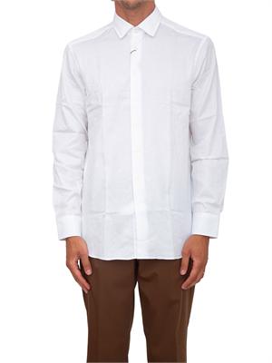 Camicia Etro uomo in cotone jacquard bianco in UOMO