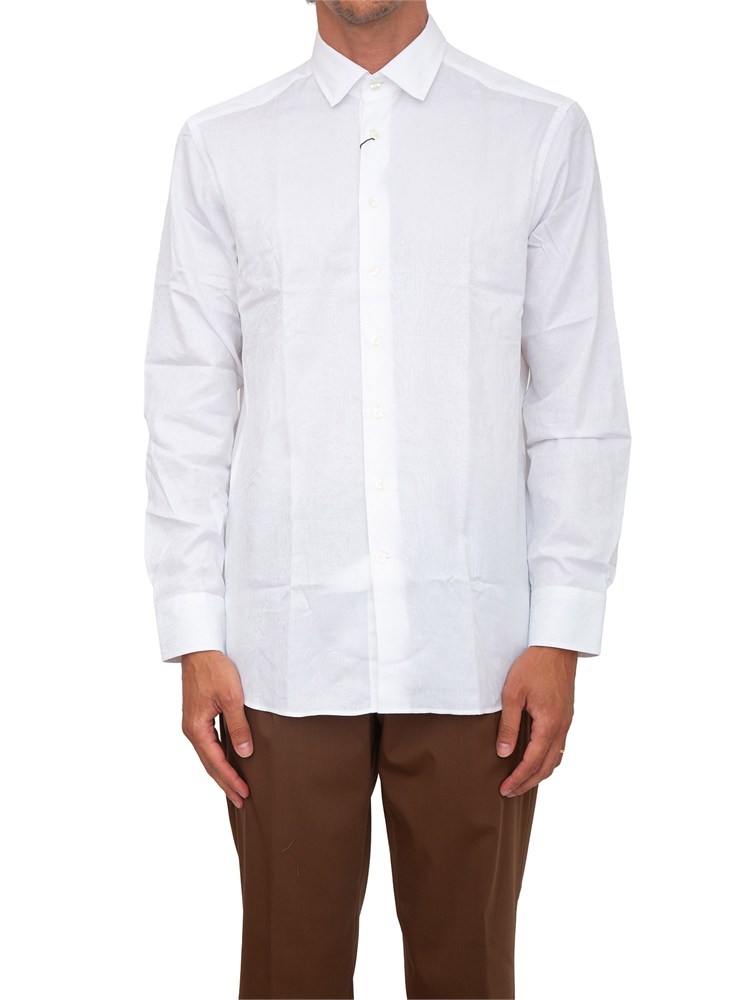 Camicia Etro uomo in cotone jacquard bianco