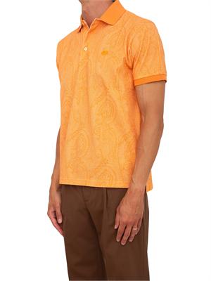 Polo Etro uomo fantasia Paisley arancione in UOMO