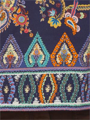 T-shirt Etro donna in puro cotone blu stampa Paisley in DONNA