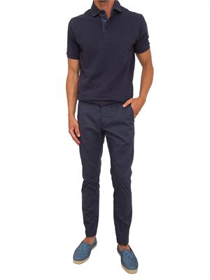 Polo Etro uomo in cotone blu logo ton sur ton in UOMO