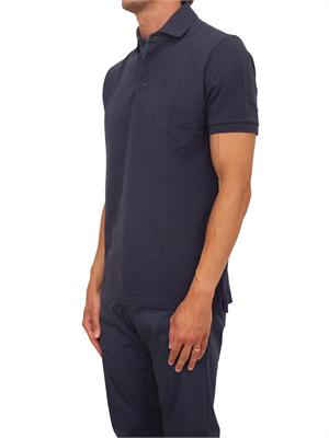 Polo Etro uomo in cotone blu logo ton sur ton in UOMO