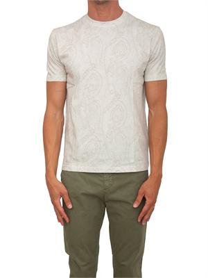 T-shirt Etro uomo fantasia Paisley avorio in UOMO