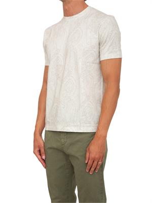 T-shirt Etro uomo fantasia Paisley avorio in UOMO