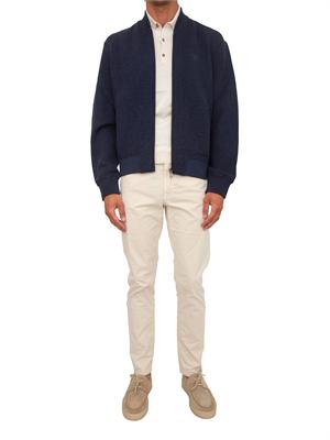 Bomber Etro uomo in tessuto blu motivo Paisley ton sur ton in UOMO
