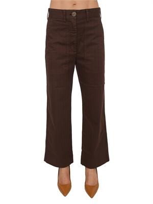 Jeans Etro donna in denim marrone motivo chevron in DONNA