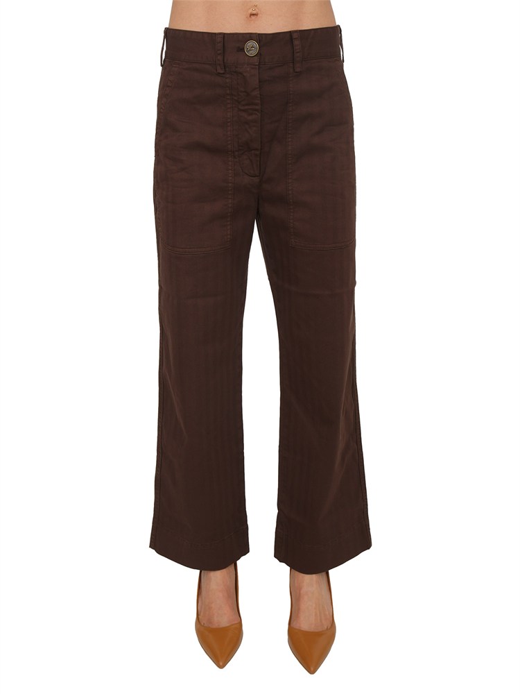 Jeans Etro donna in denim marrone motivo chevron