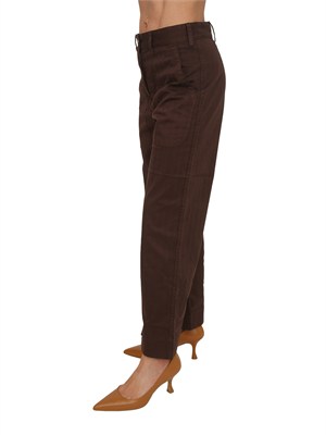Jeans Etro donna in denim marrone motivo chevron in DONNA