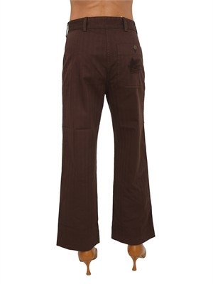 Jeans Etro donna in denim marrone motivo chevron in DONNA