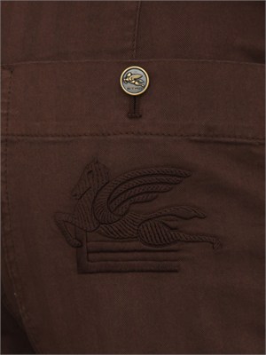 Jeans Etro donna in denim marrone motivo chevron in DONNA