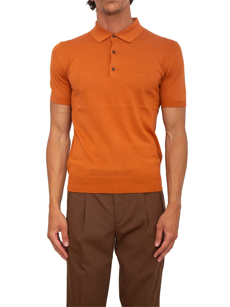 Polo a maniche corte Etro uomo arancione