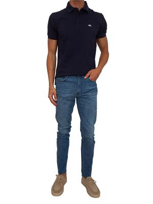 Polo Etro uomo in cotone blu logo ton sur ton in UOMO