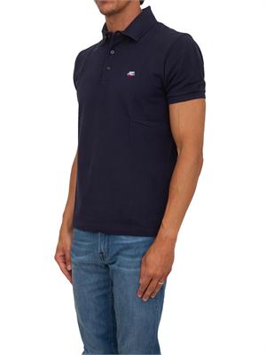 Polo Etro uomo in cotone blu logo ton sur ton in UOMO