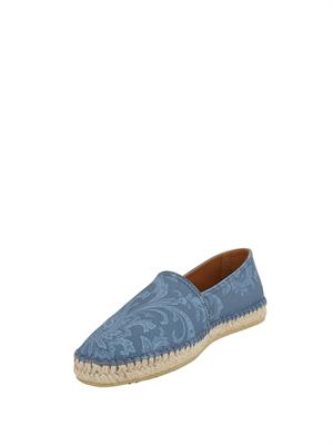 Espadrillas Etro uomo in tela di cotone blu Paisley in UOMO