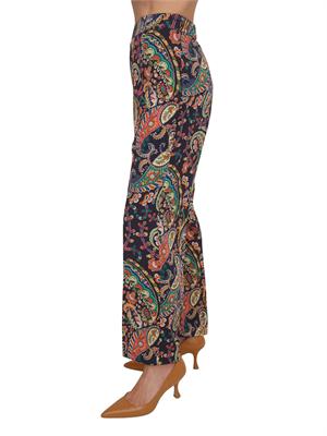 Pantaloni Etro in tessuto twill blu stampa Paisley in DONNA