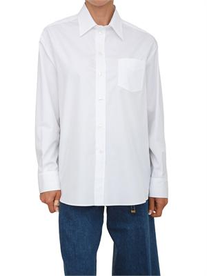 Camicia bianca Etro donna in cotone con inserto seta stampato in DONNA