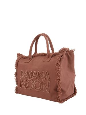 Borsa shopper marrone Banana Moon bordi sfrangiati in DONNA