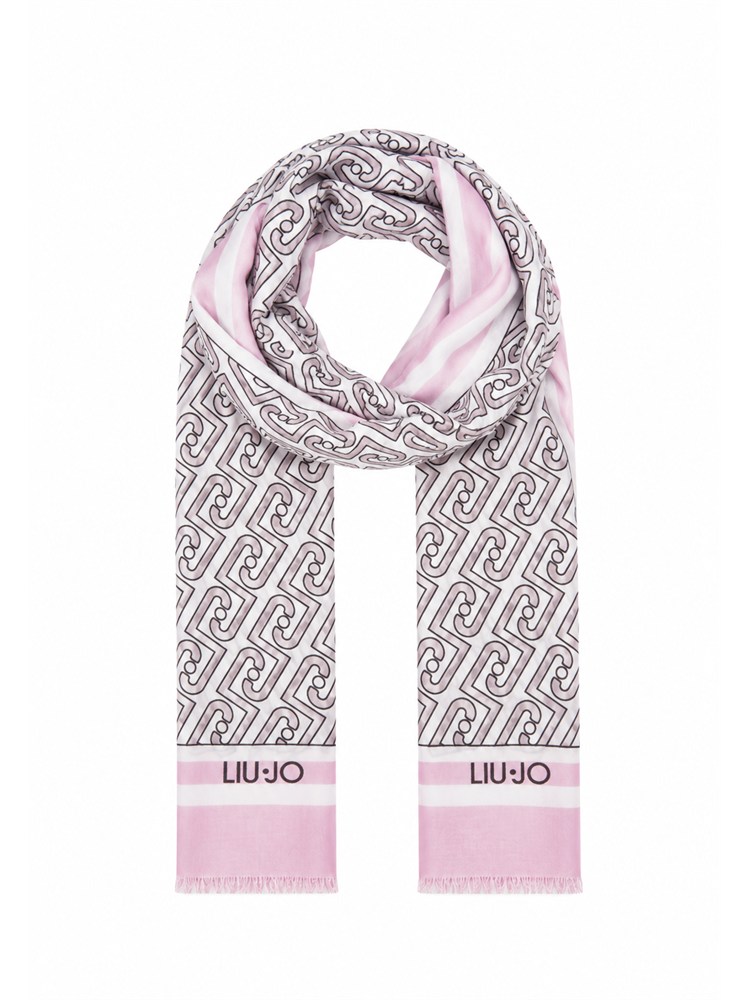 Stola Liu Jo donna in tessuto stampa logo rosa