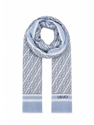 Stola Liu Jo donna in tessuto stampa logo azzurro in DONNA