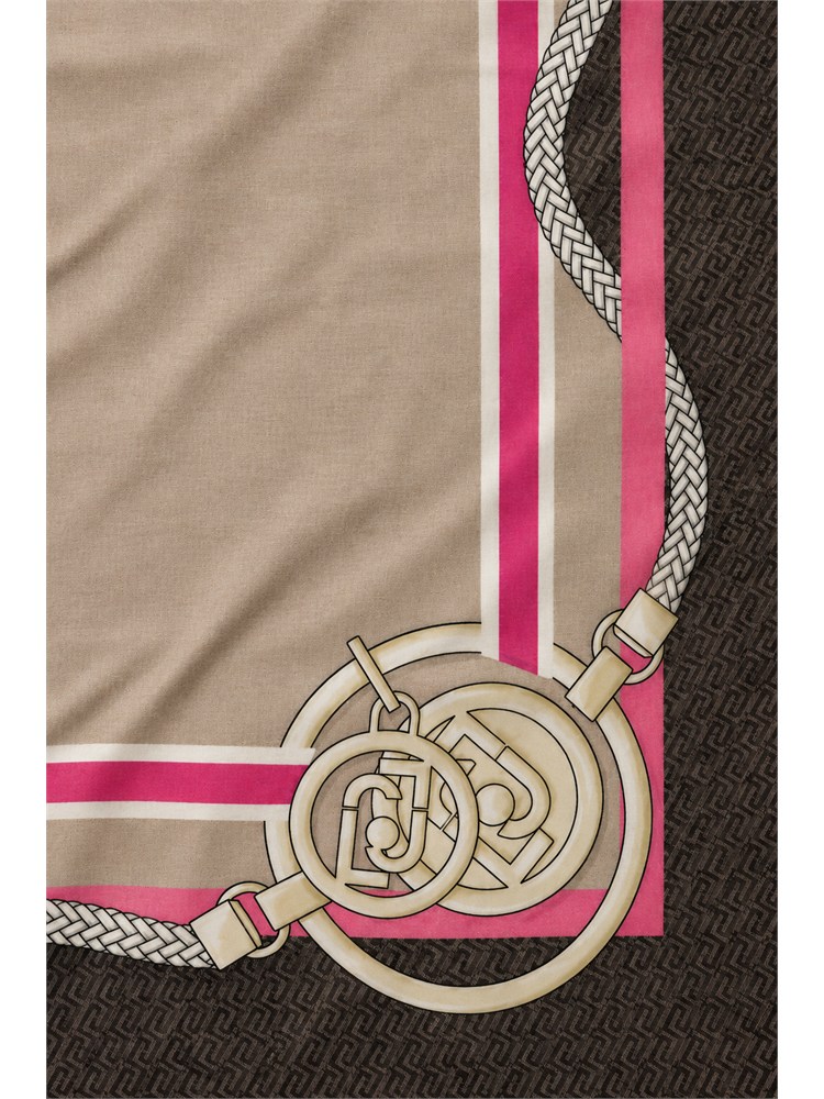 Foulard Liu Jo donna in tessuto stampato marrone