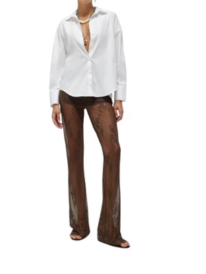 Camicia bianca Blugirl in popeline di cotone pizzo dietro in DONNA