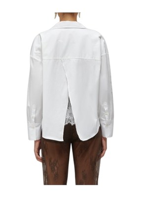 Camicia bianca Blugirl in popeline di cotone pizzo dietro in DONNA