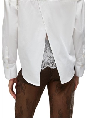 Camicia bianca Blugirl in popeline di cotone pizzo dietro in DONNA