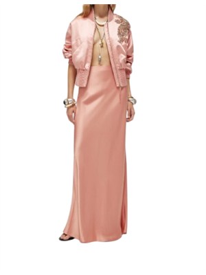 Gonna lunga Blugirl in raso di viscosa rosa in DONNA
