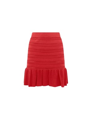 Gonna Blugirl in maglia di viscosa pointelle rossa in DONNA