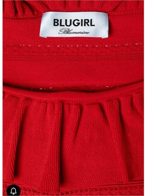 Maglia off shoulder Blugirl in viscosa rossa con balza in DONNA