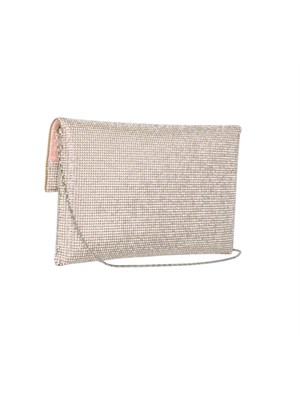 Pochette Nyalis Twenty Fourhaitch satin cipria e cristalli all over in DONNA