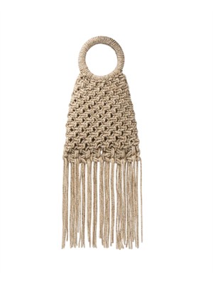 Borsa Maronti Twenty Fourhaitch oro cristalli e frange in DONNA
