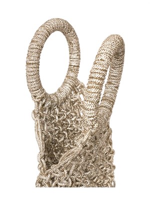 Borsa Maronti Twenty Fourhaitch oro cristalli e frange in DONNA