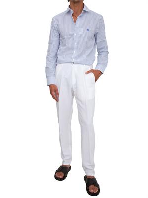 Pantalone Picasso Siviglia uomo misto viscosa e lino bianchi in UOMO