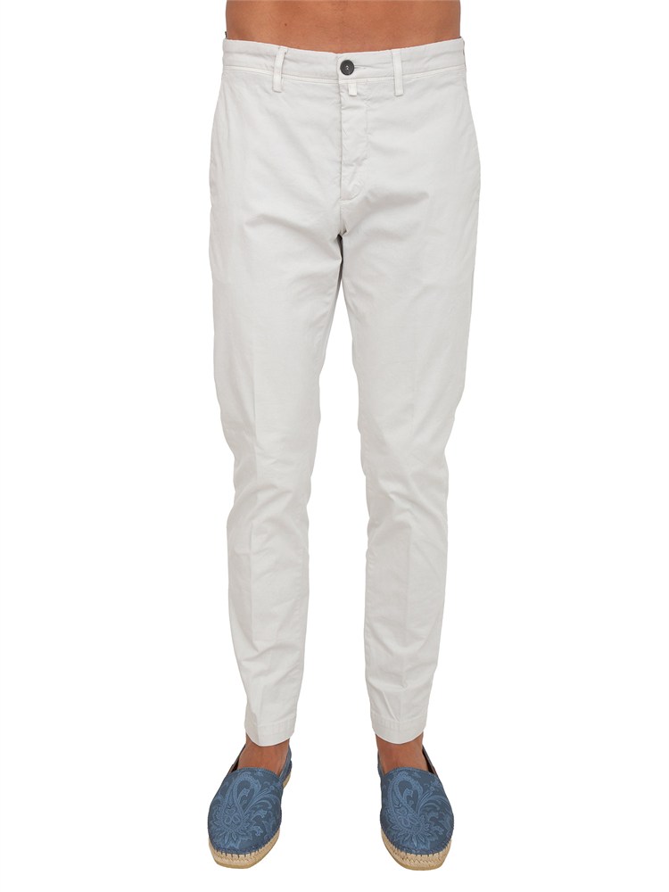 Pantaloni Siviglia uomo in cotone grigio ghiaccio