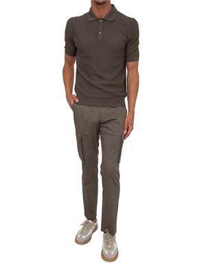 Polo marrone Aiace Galassi in maglia verde in UOMO