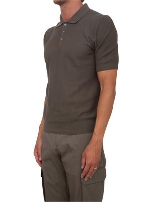 Polo marrone Aiace Galassi in maglia verde in UOMO